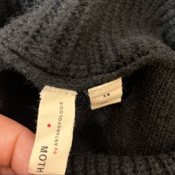 Moth by Anthropologie Brenda black turtleneck cowl sweater sz XS - Picture 5 of 8